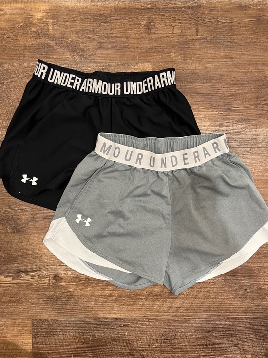 Under Armour Pants - Under Armour Women’s Athletic Shorts - Black & Light Gray with White Trim
